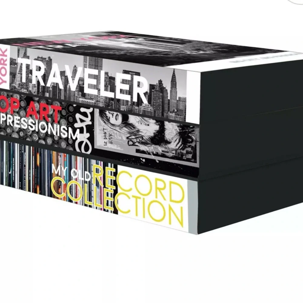 POP GLAM STACKED BOOKS TABLE DECOR 3.5Lx7Wx5H 0.914 lbs NWOT